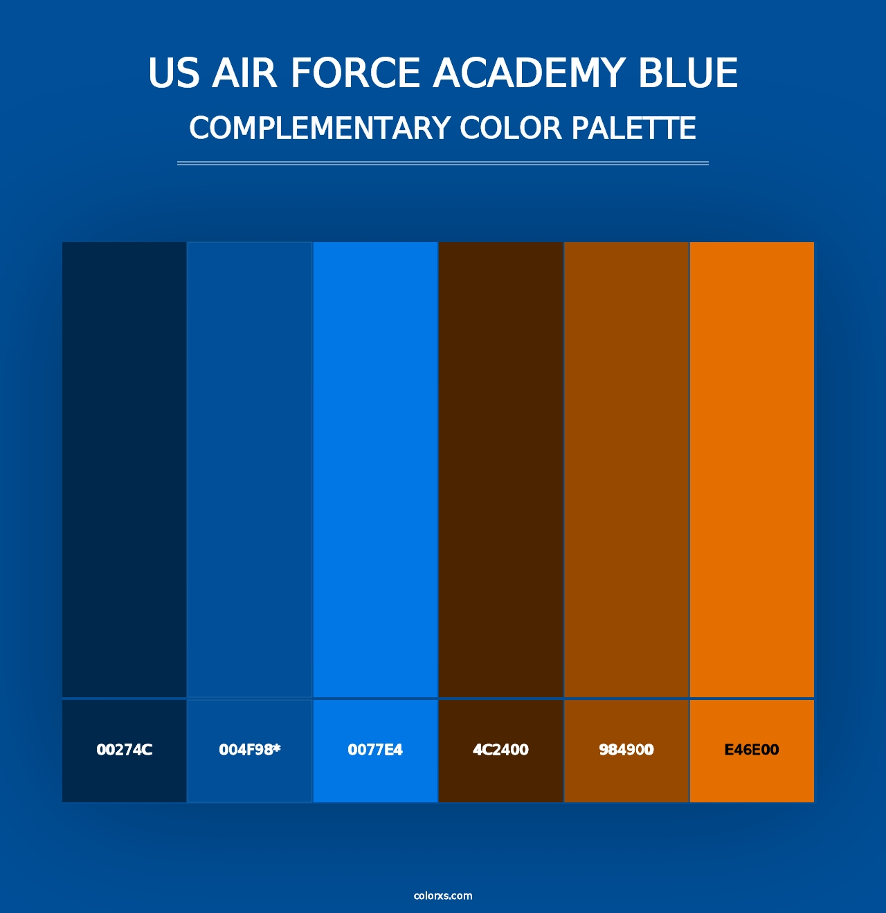 US Air Force Academy Blue - Complementary Color Palette