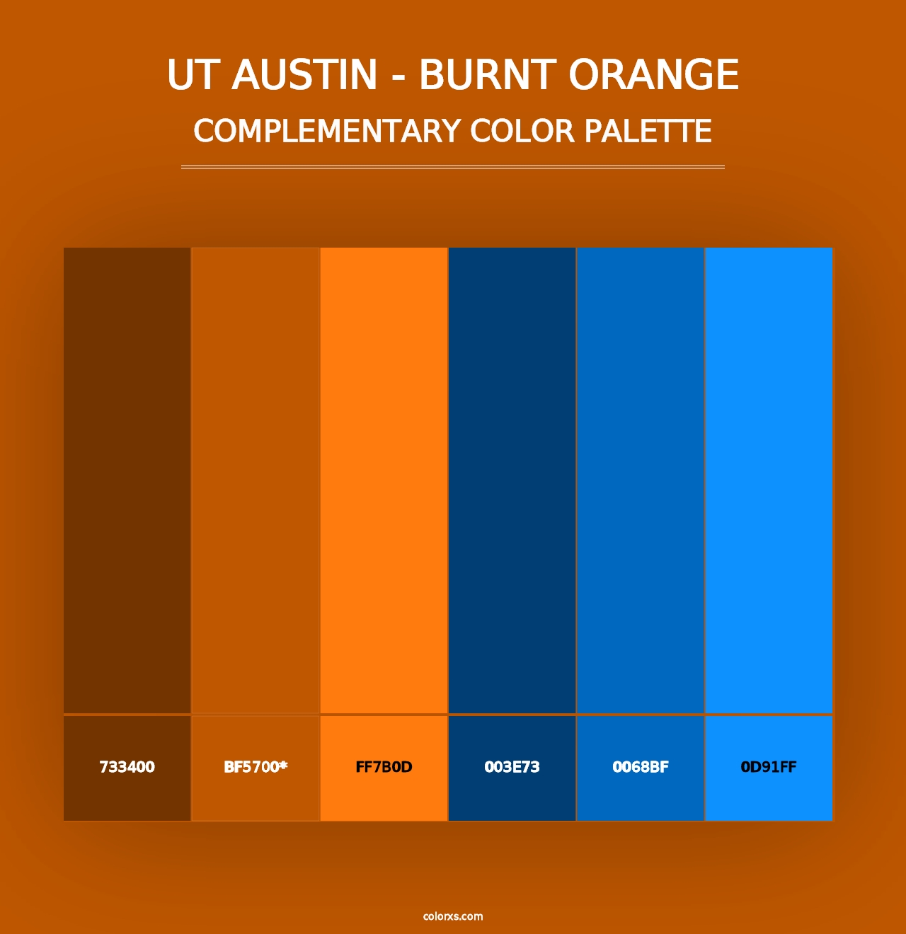 UT Austin - Burnt Orange - Complementary Color Palette