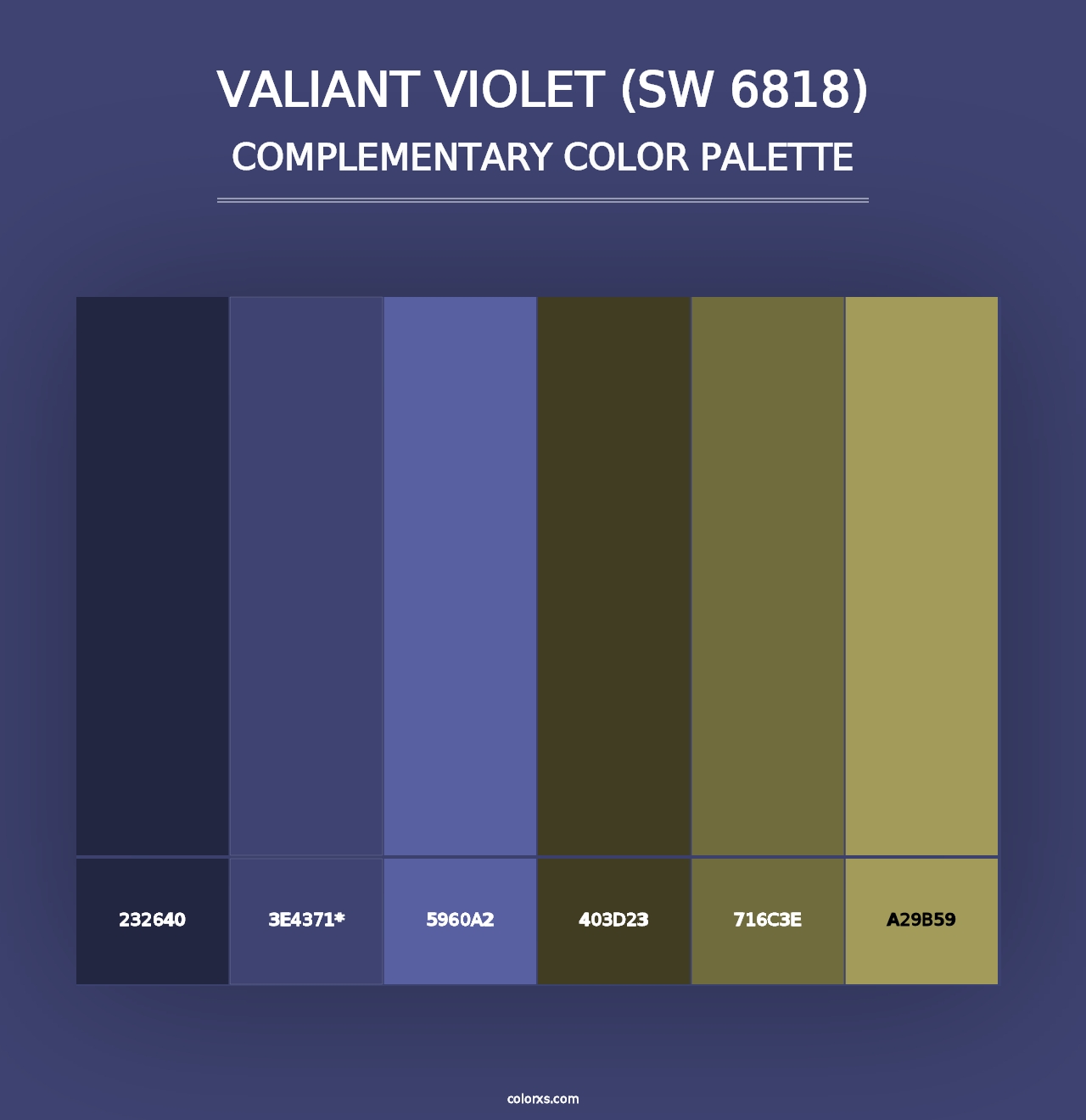 Valiant Violet (SW 6818) - Complementary Color Palette