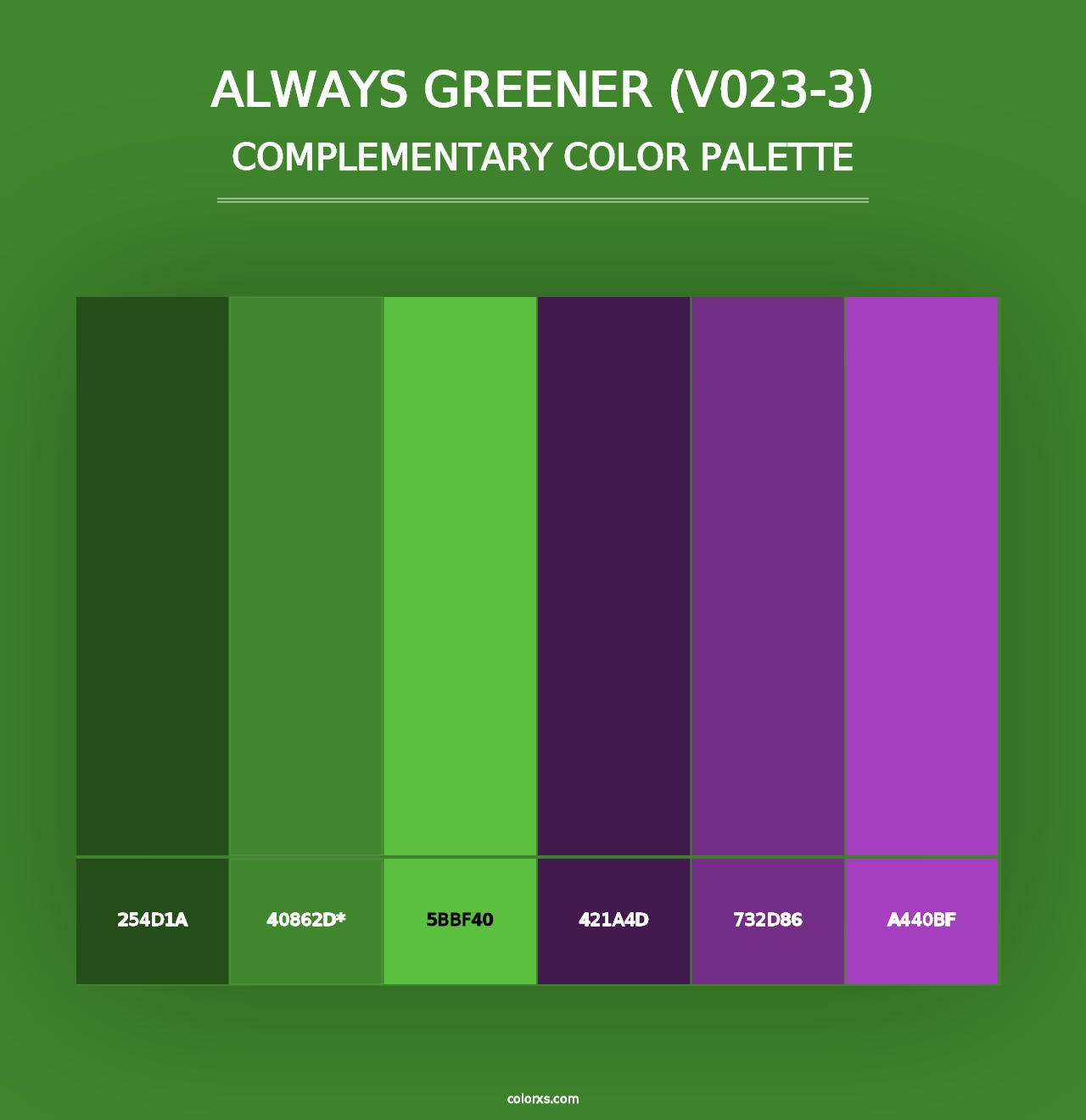 Always Greener (V023-3) - Complementary Color Palette