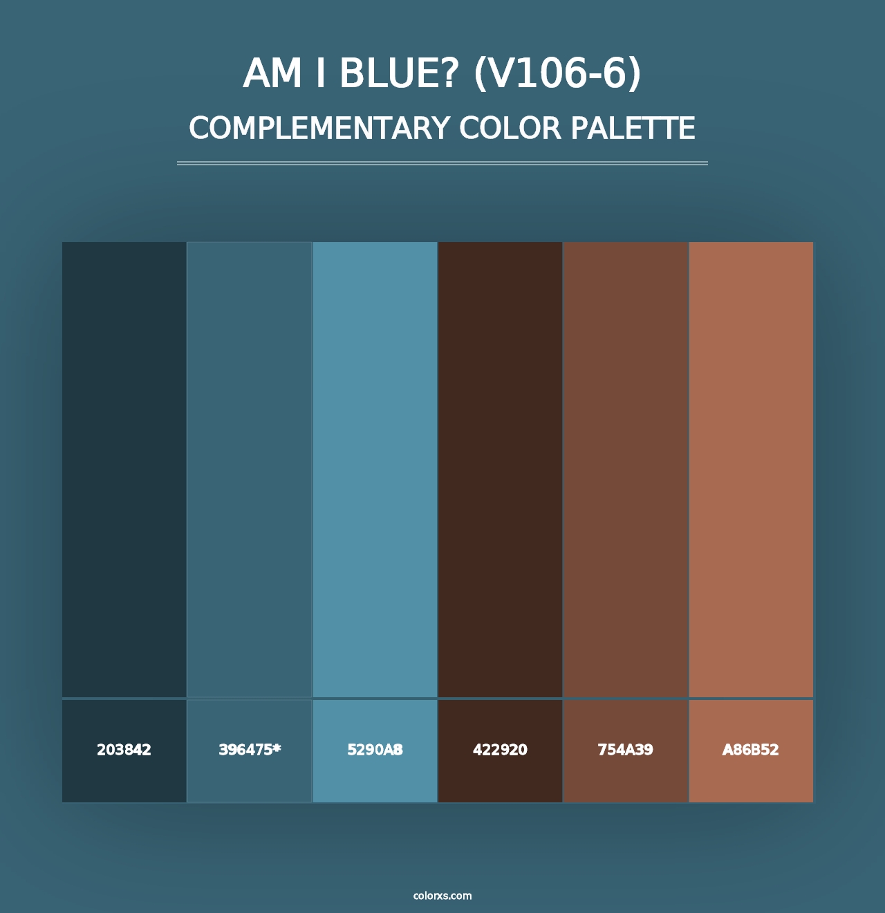 Am I Blue? (V106-6) - Complementary Color Palette