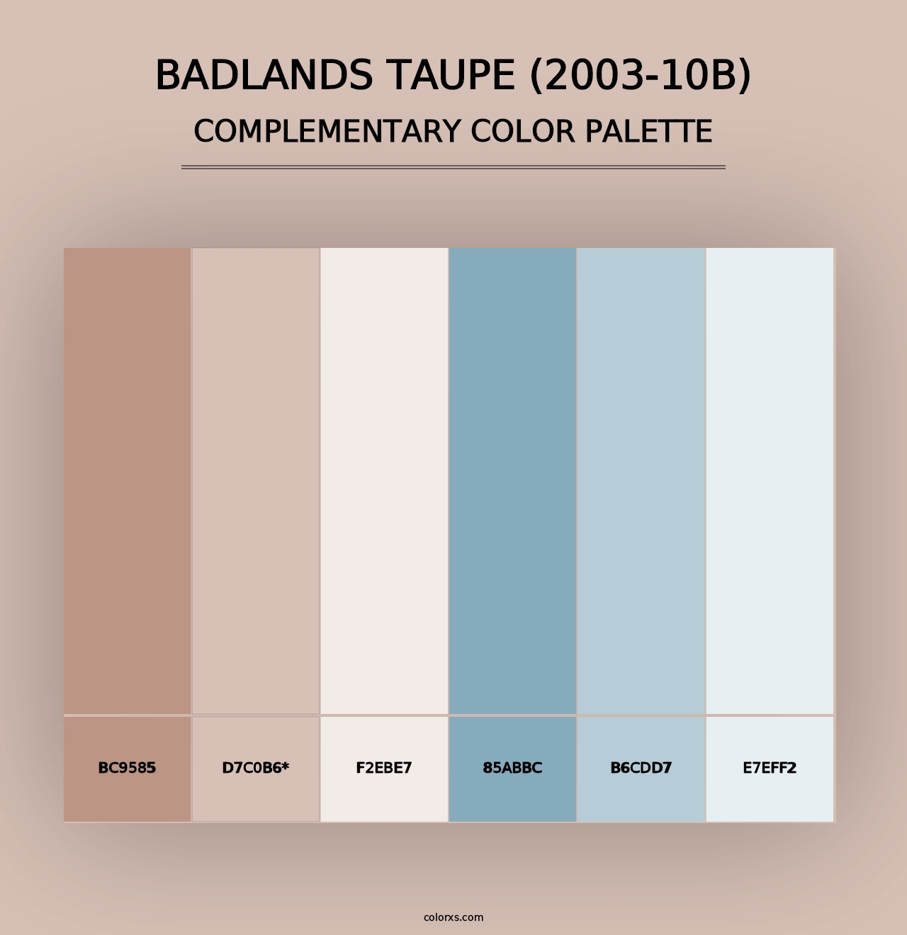 Badlands Taupe (2003-10B) - Complementary Color Palette