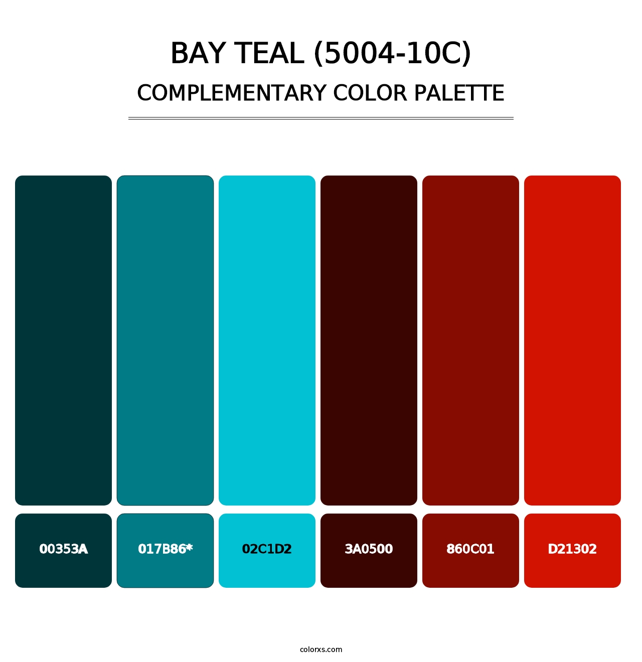 Bay Teal (5004-10C) - Complementary Color Palette