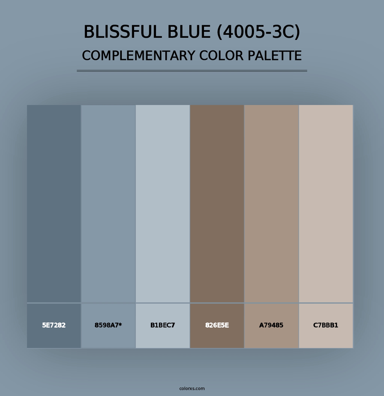 Blissful Blue (4005-3C) - Complementary Color Palette