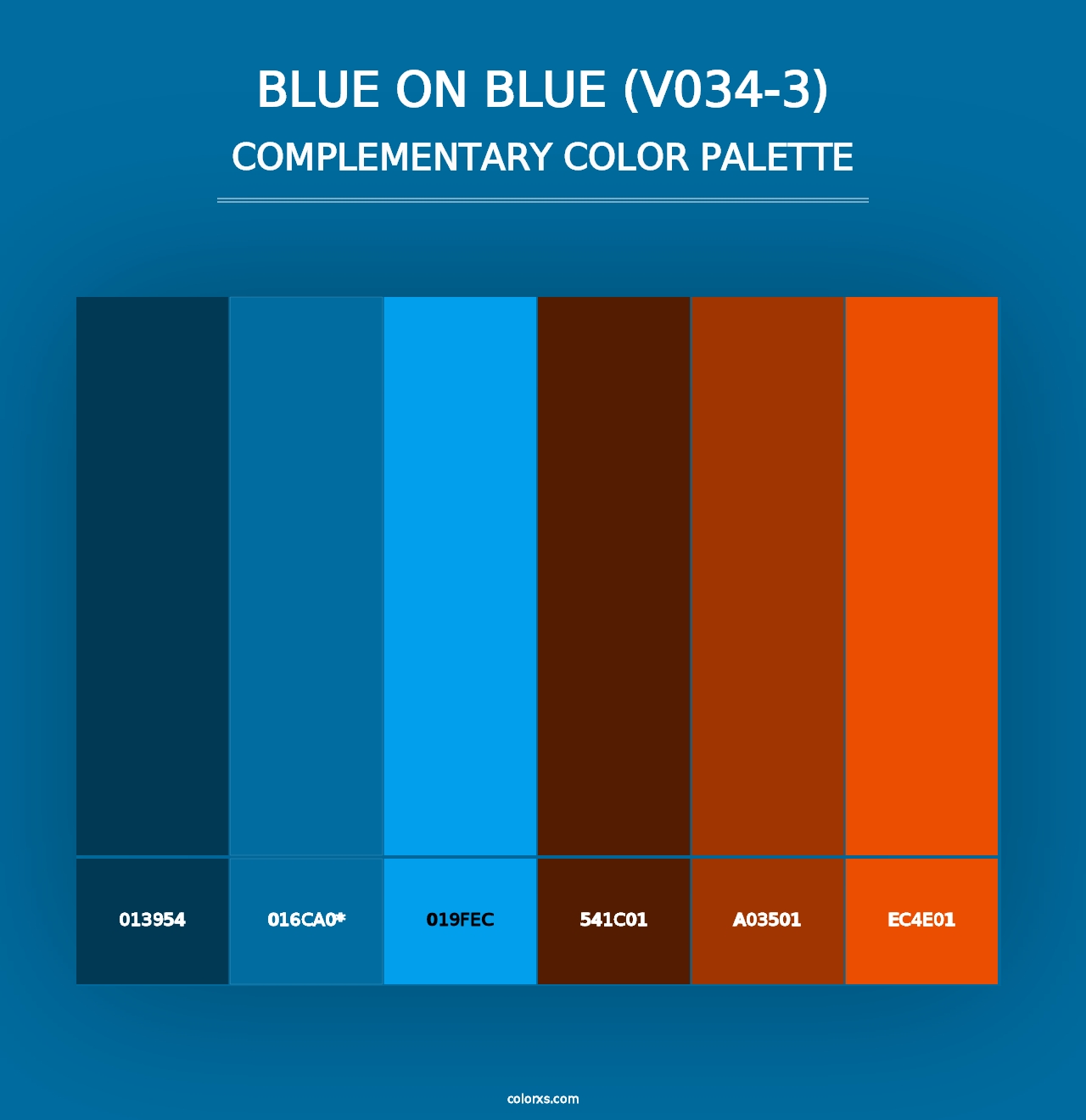 Blue on Blue (V034-3) - Complementary Color Palette