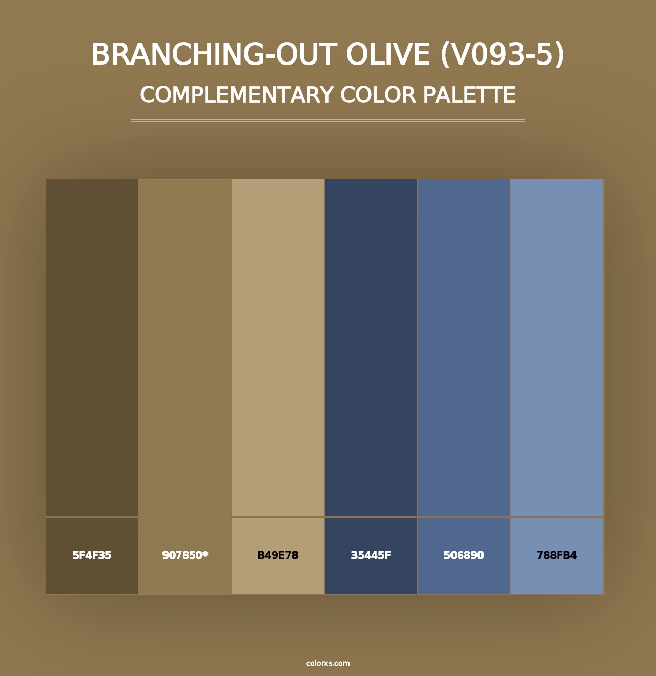 Branching-Out Olive (V093-5) - Complementary Color Palette