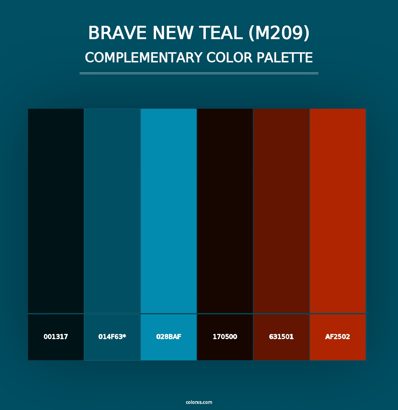 Brave New Teal (M209) - Complementary Color Palette