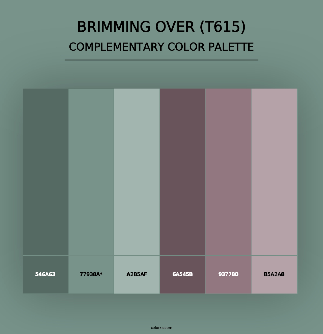 Brimming Over (T615) - Complementary Color Palette