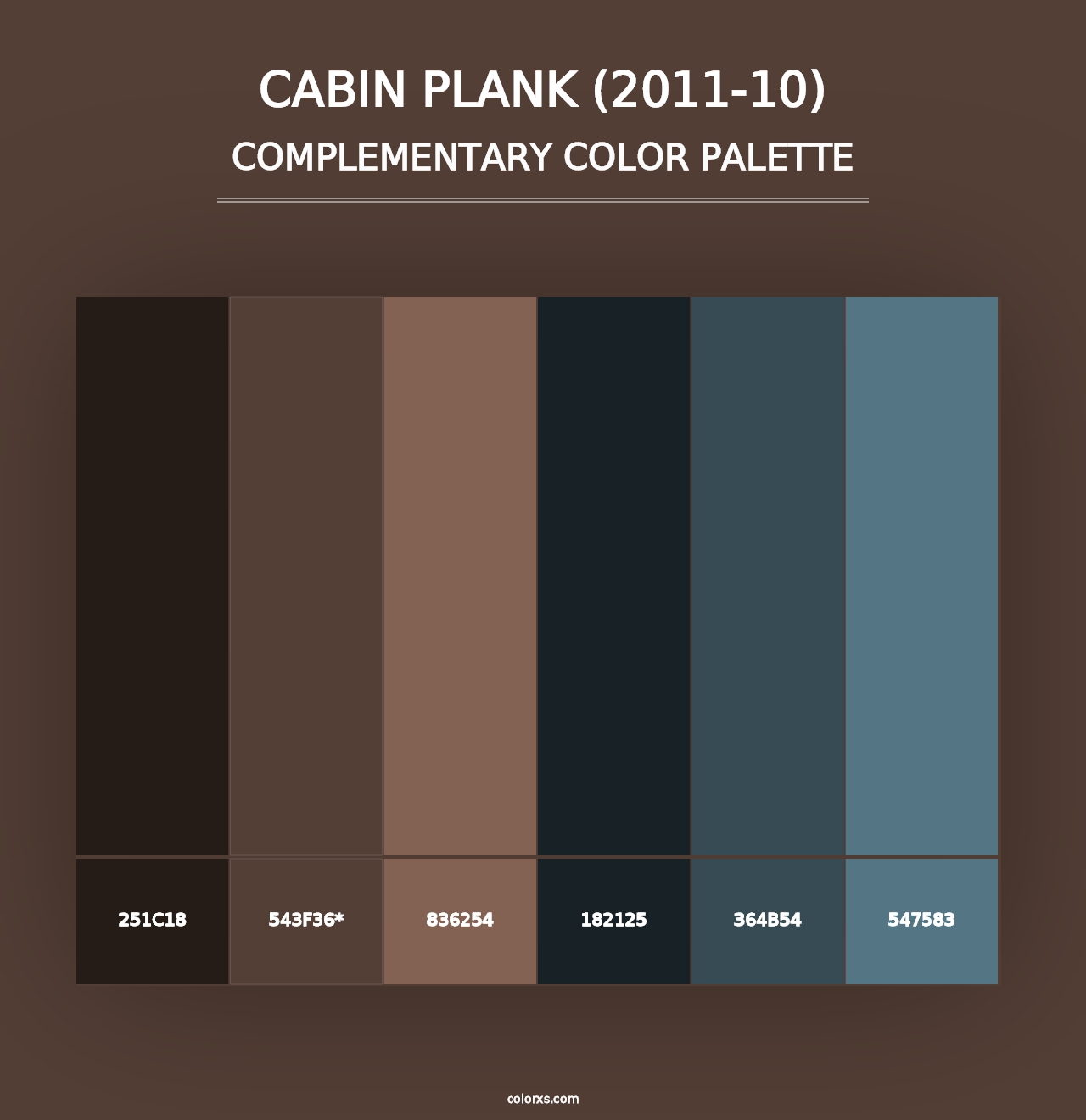 Cabin Plank (2011-10) - Complementary Color Palette