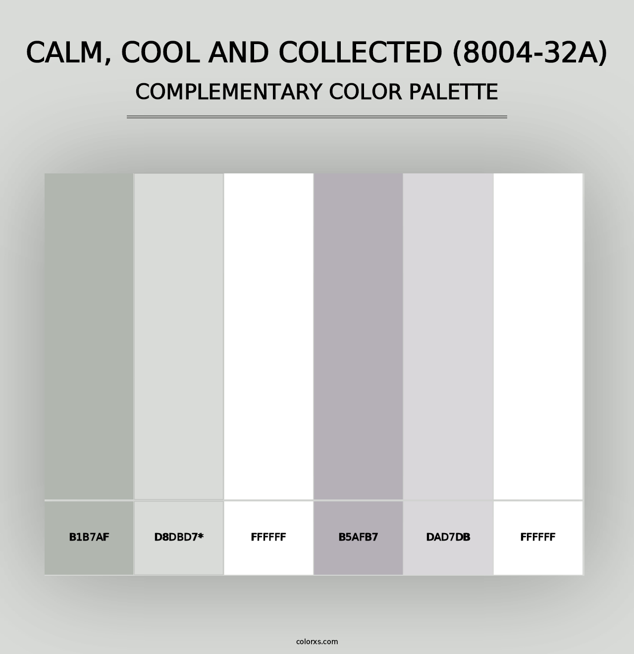 Calm, Cool and Collected (8004-32A) - Complementary Color Palette