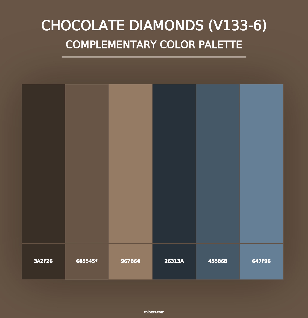 Chocolate Diamonds (V133-6) - Complementary Color Palette