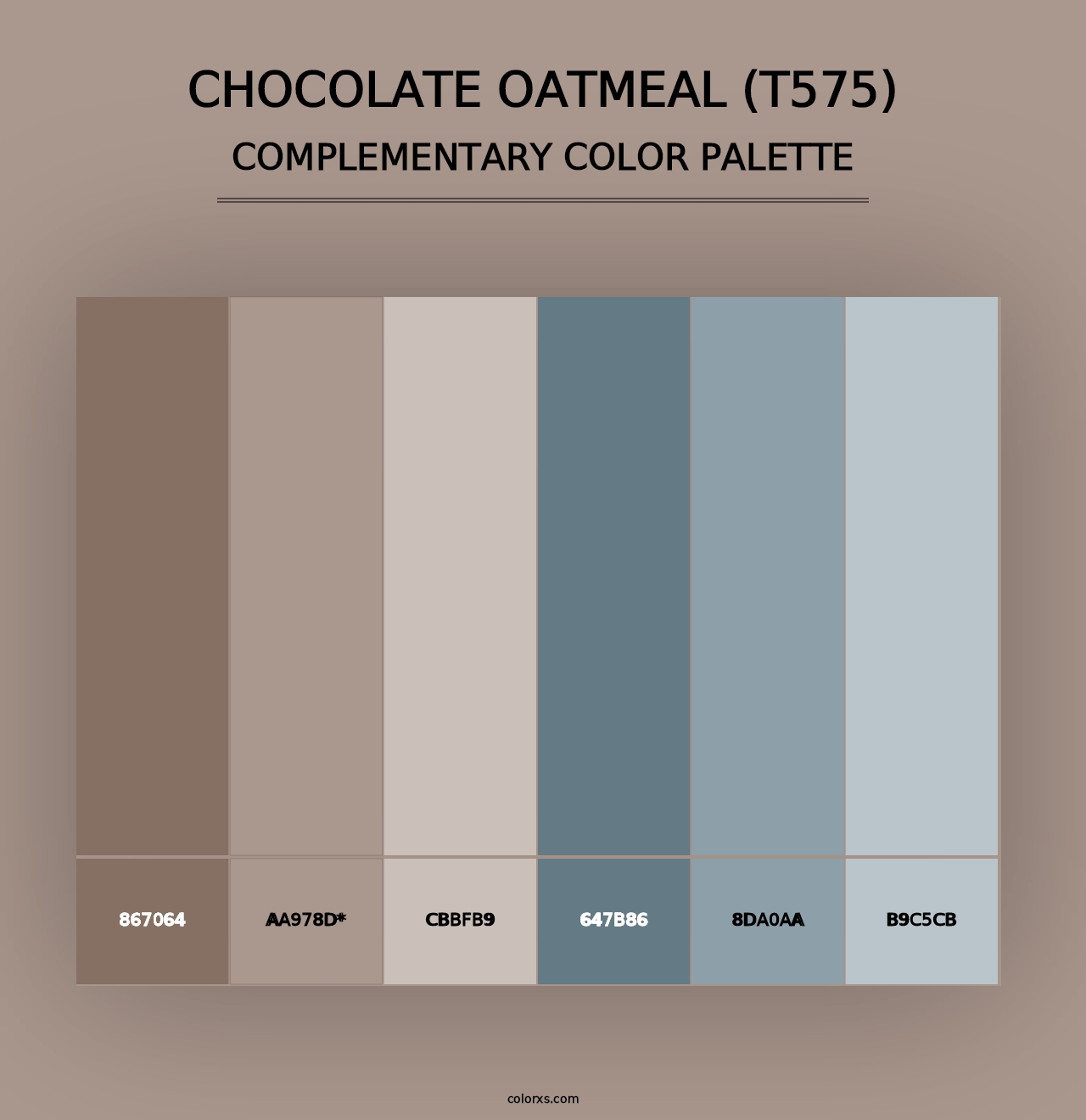 Chocolate Oatmeal (T575) - Complementary Color Palette