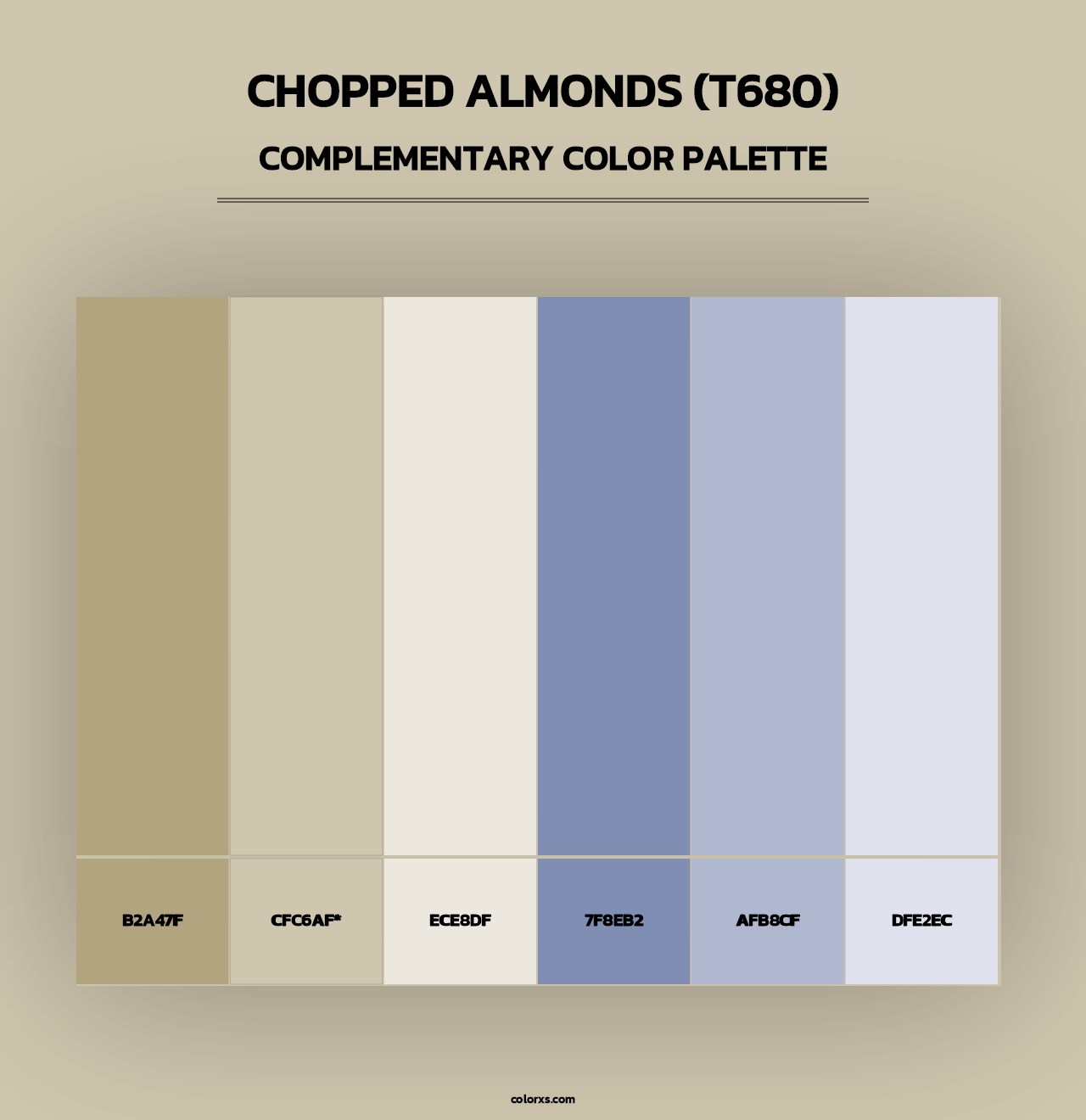 Chopped Almonds (T680) - Complementary Color Palette