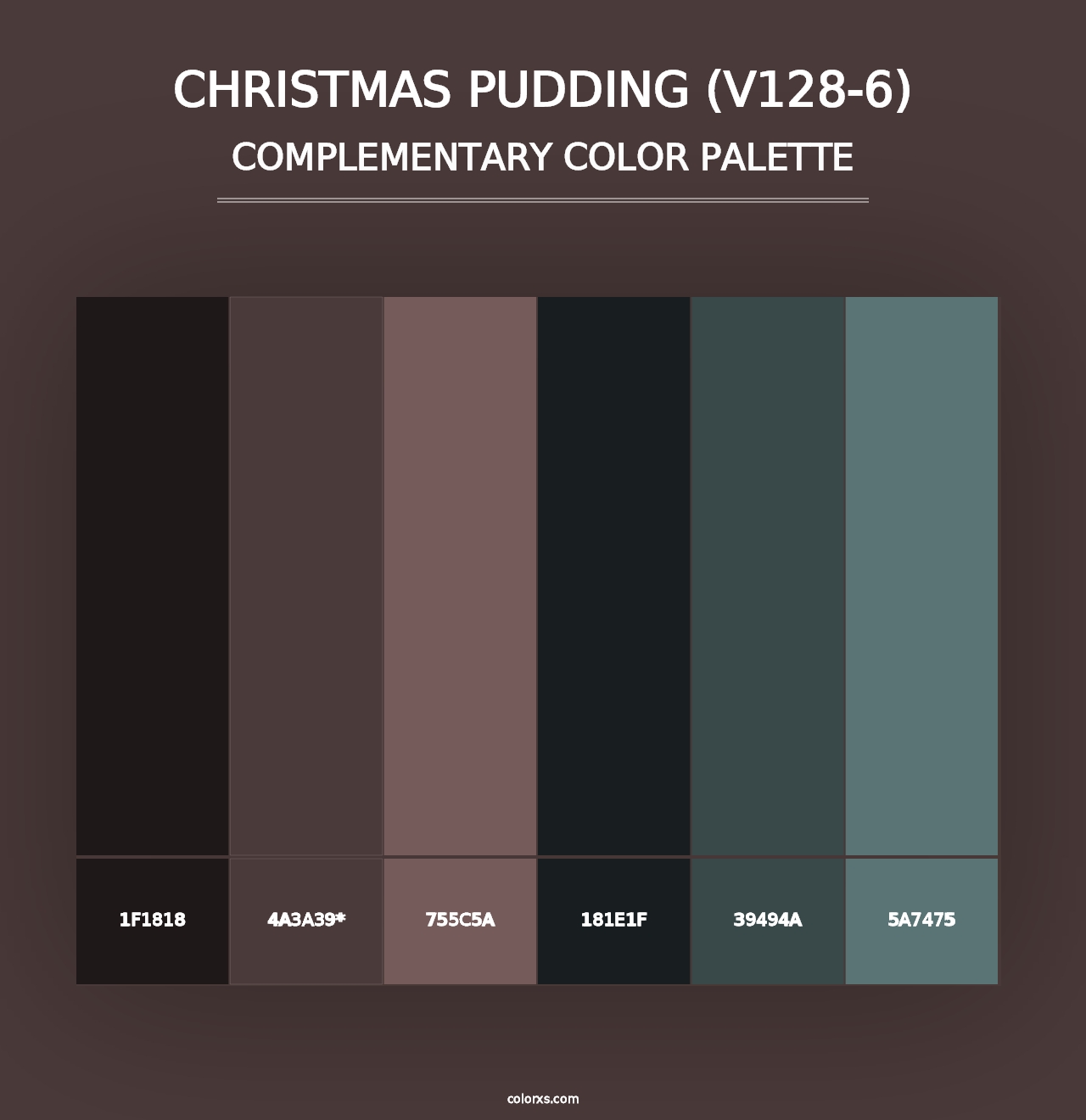 Christmas Pudding (V128-6) - Complementary Color Palette