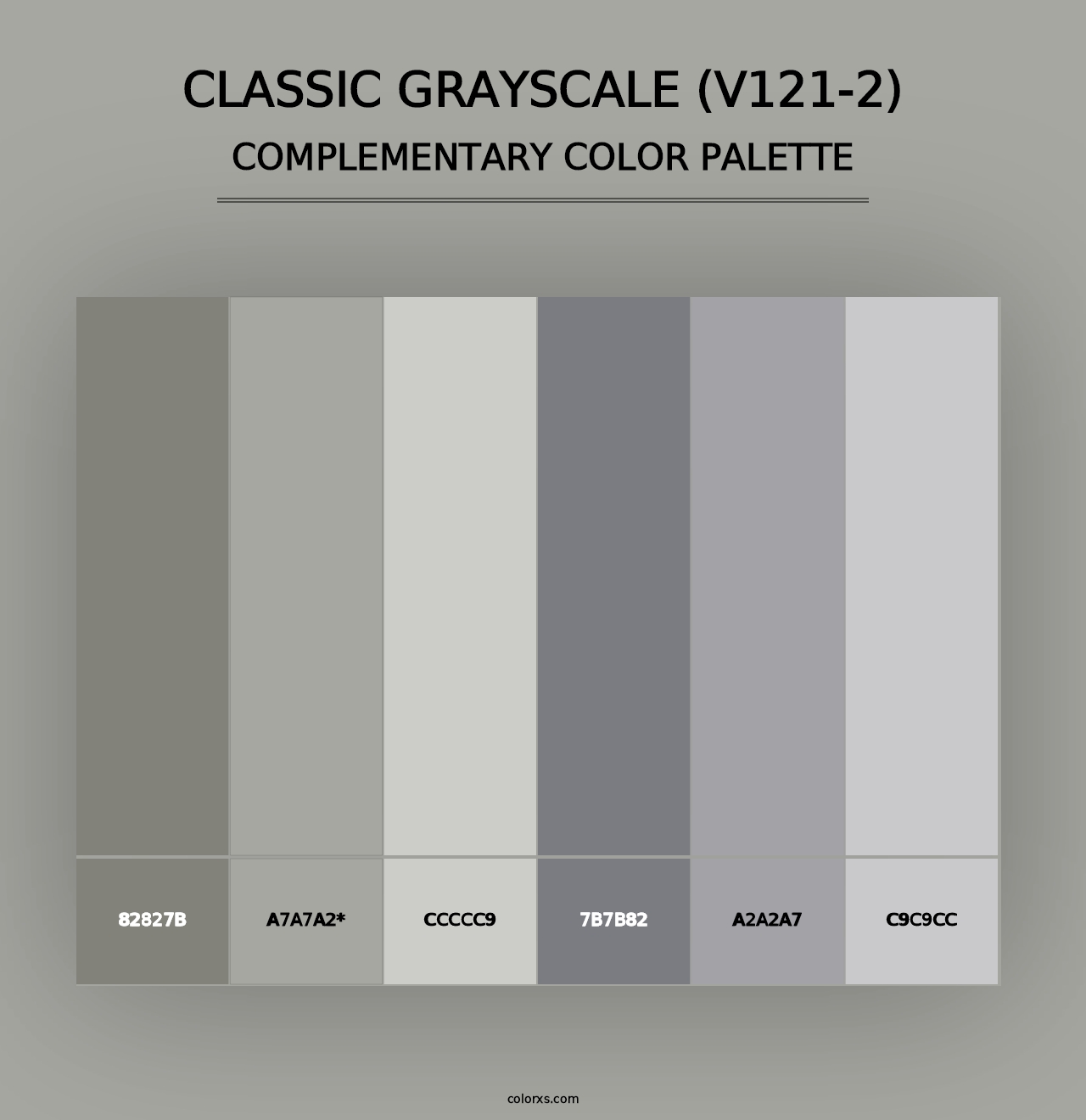 Classic Grayscale (V121-2) - Complementary Color Palette