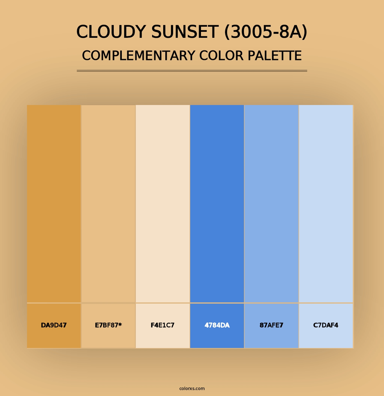 Cloudy Sunset (3005-8A) - Complementary Color Palette