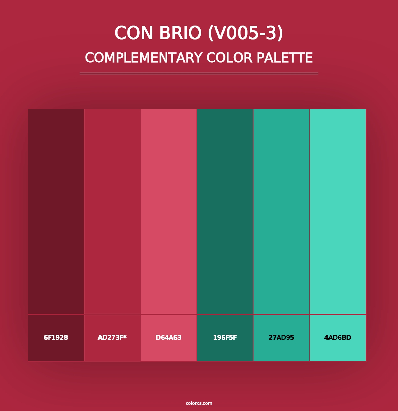 Con Brio (V005-3) - Complementary Color Palette