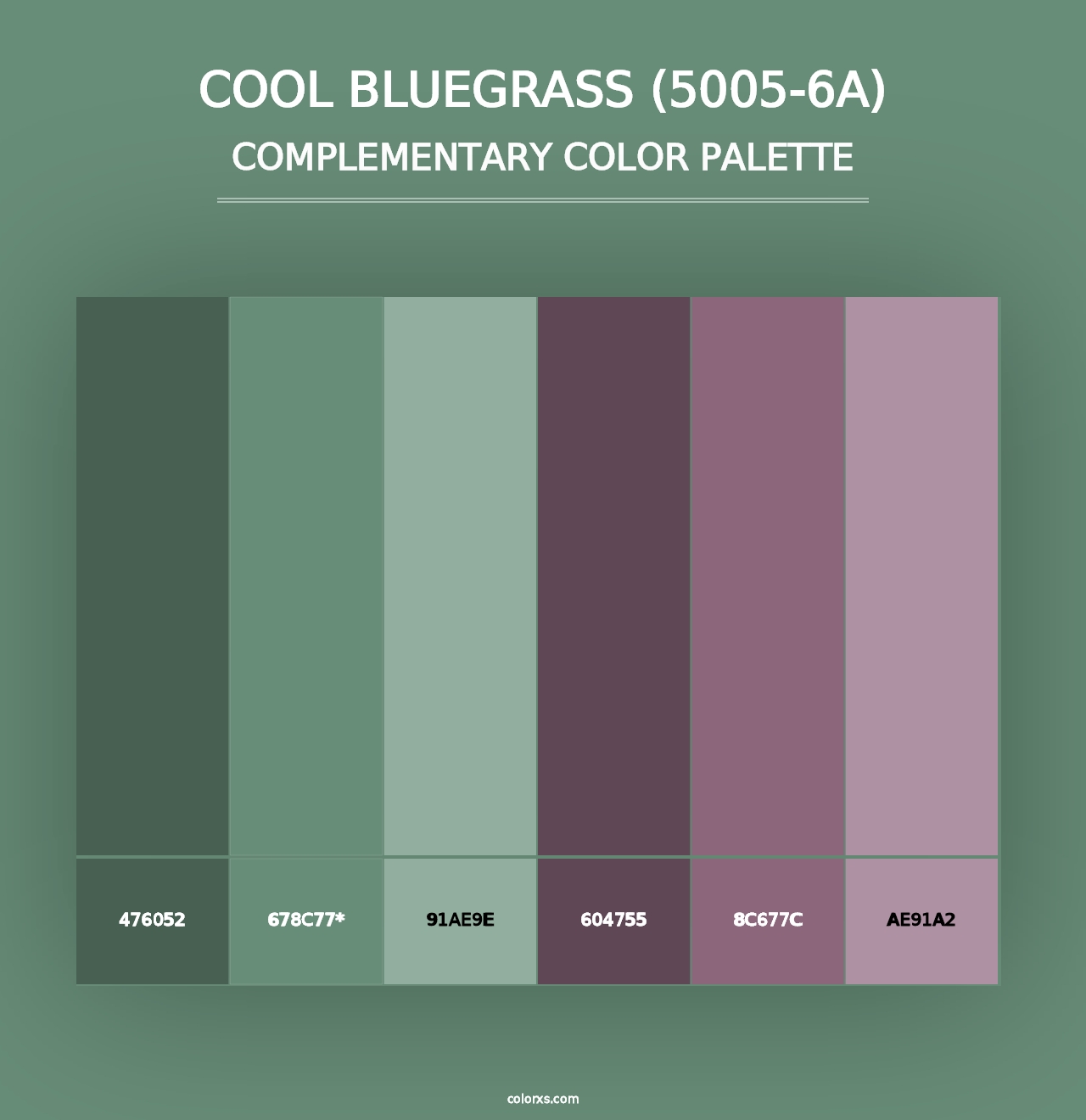 Cool Bluegrass (5005-6A) - Complementary Color Palette