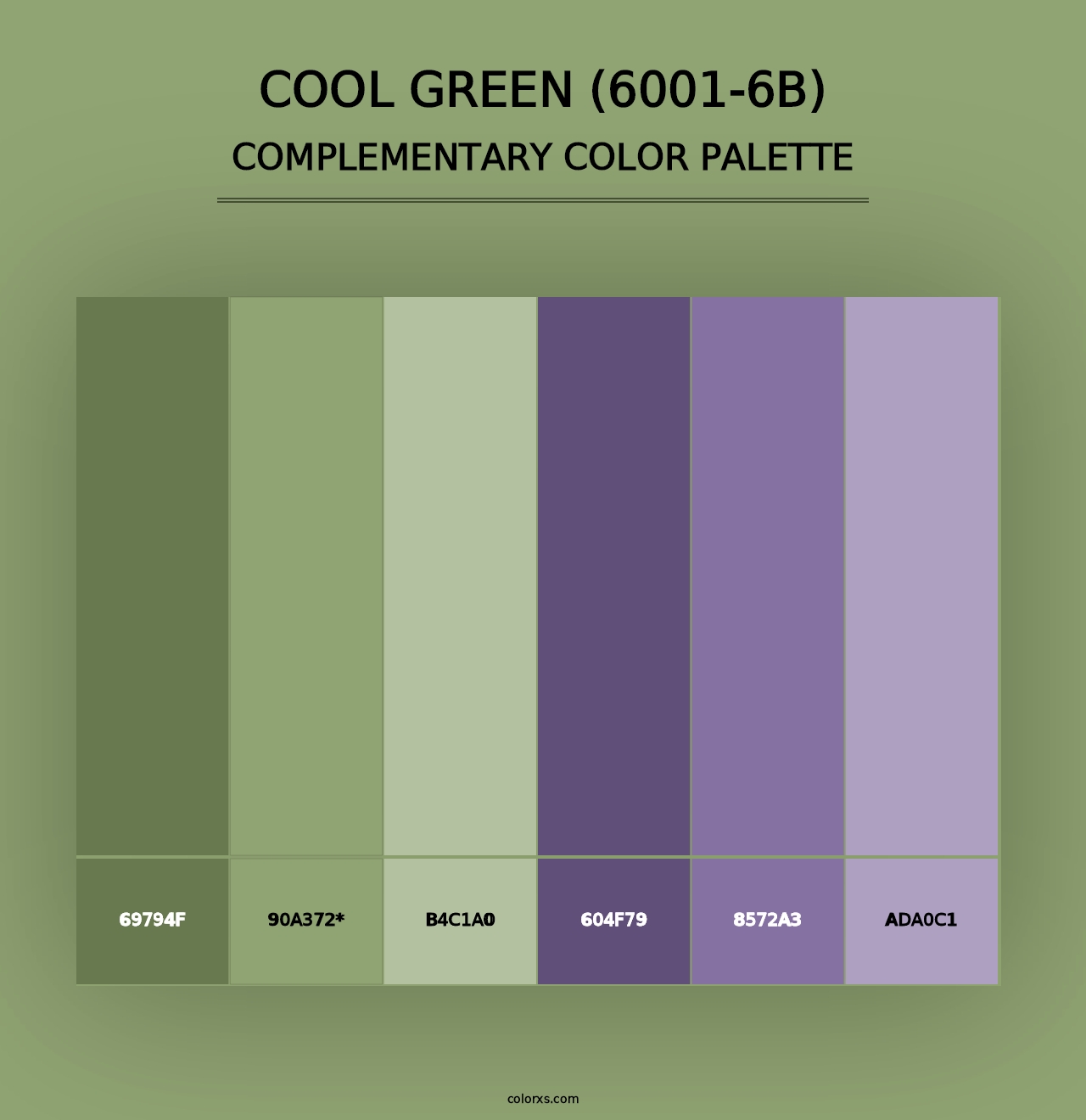 Cool Green (6001-6B) - Complementary Color Palette