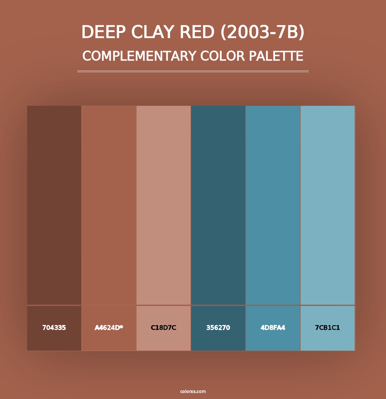 Deep Clay Red (2003-7B) - Complementary Color Palette