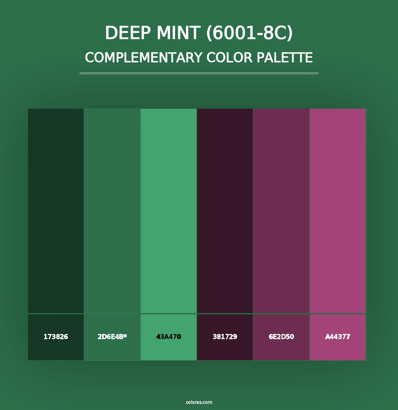 Deep Mint (6001-8C) - Complementary Color Palette