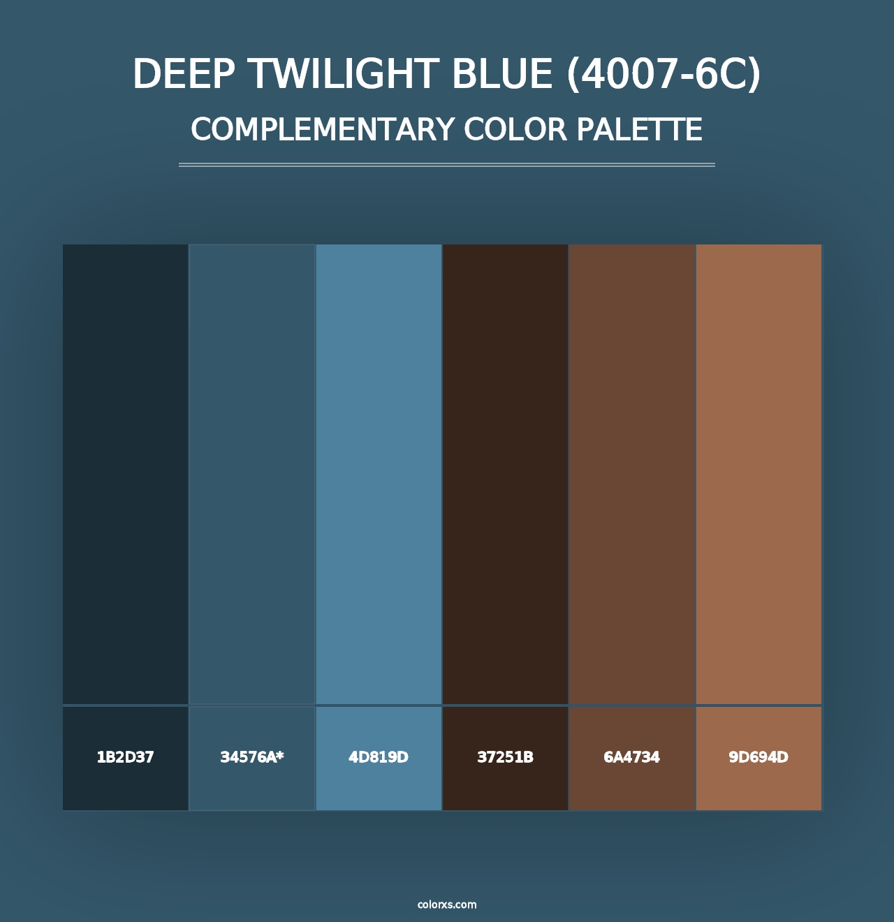 Deep Twilight Blue (4007-6C) - Complementary Color Palette