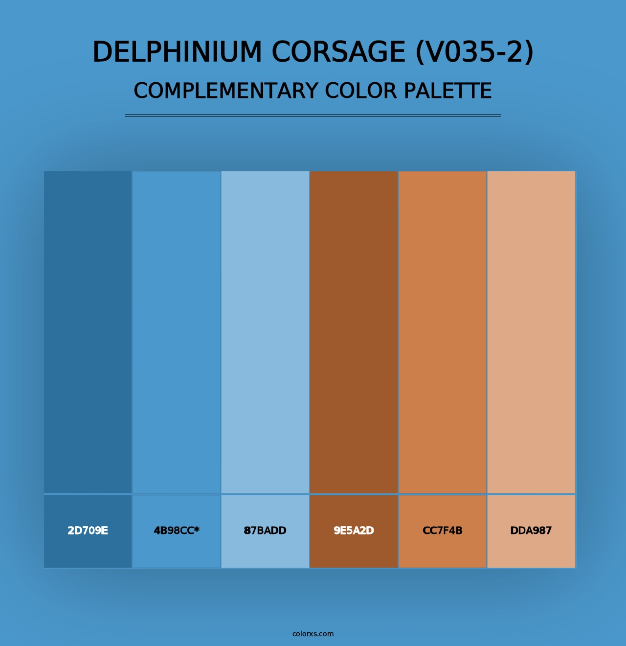 Delphinium Corsage (V035-2) - Complementary Color Palette