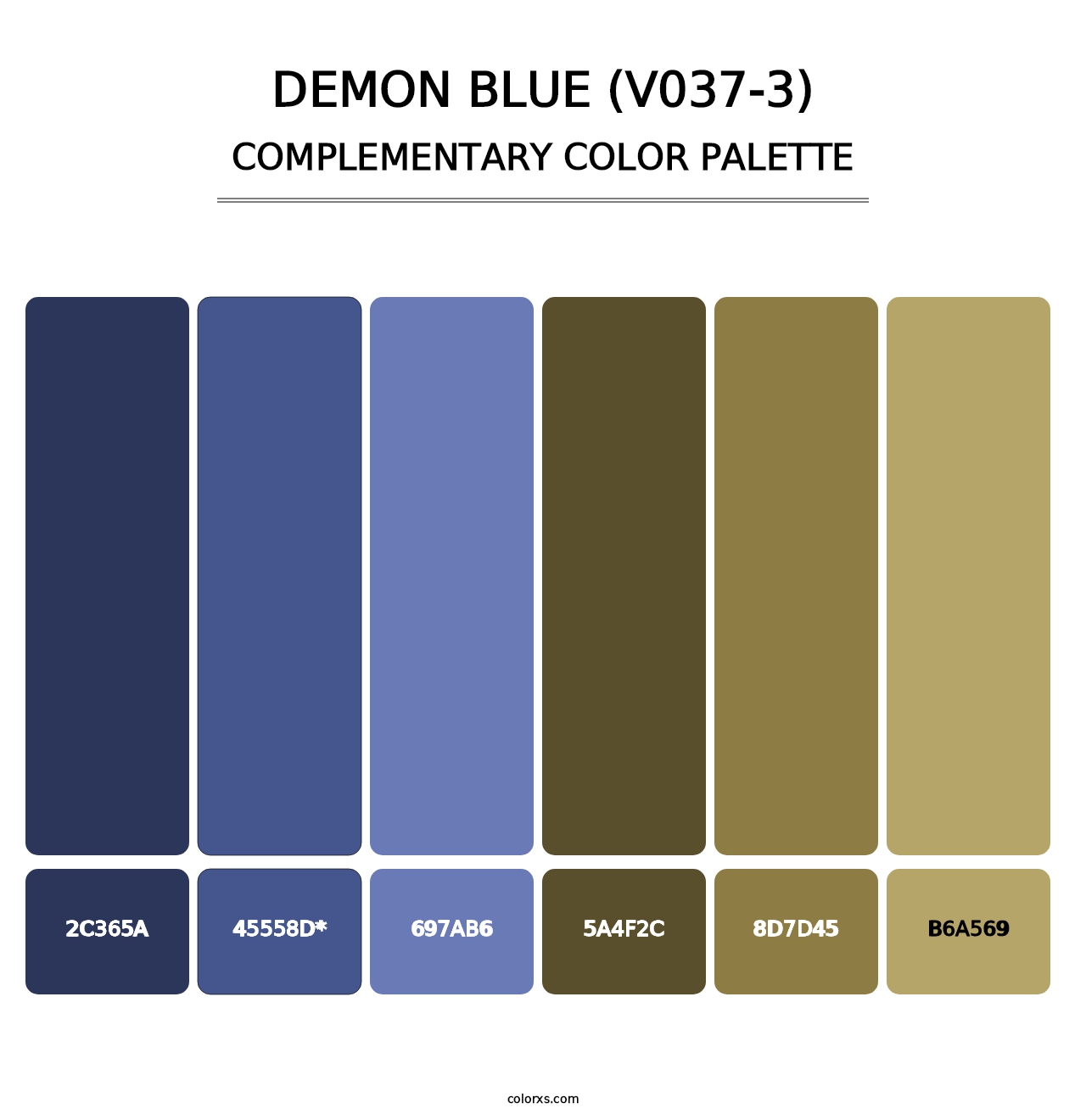 Demon Blue (V037-3) - Complementary Color Palette