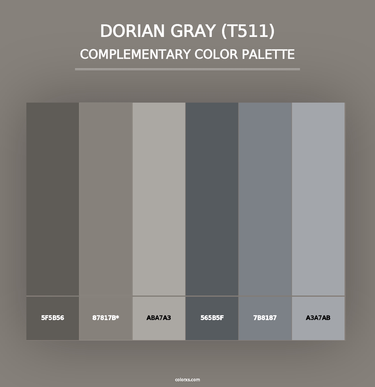 Dorian Gray (T511) - Complementary Color Palette