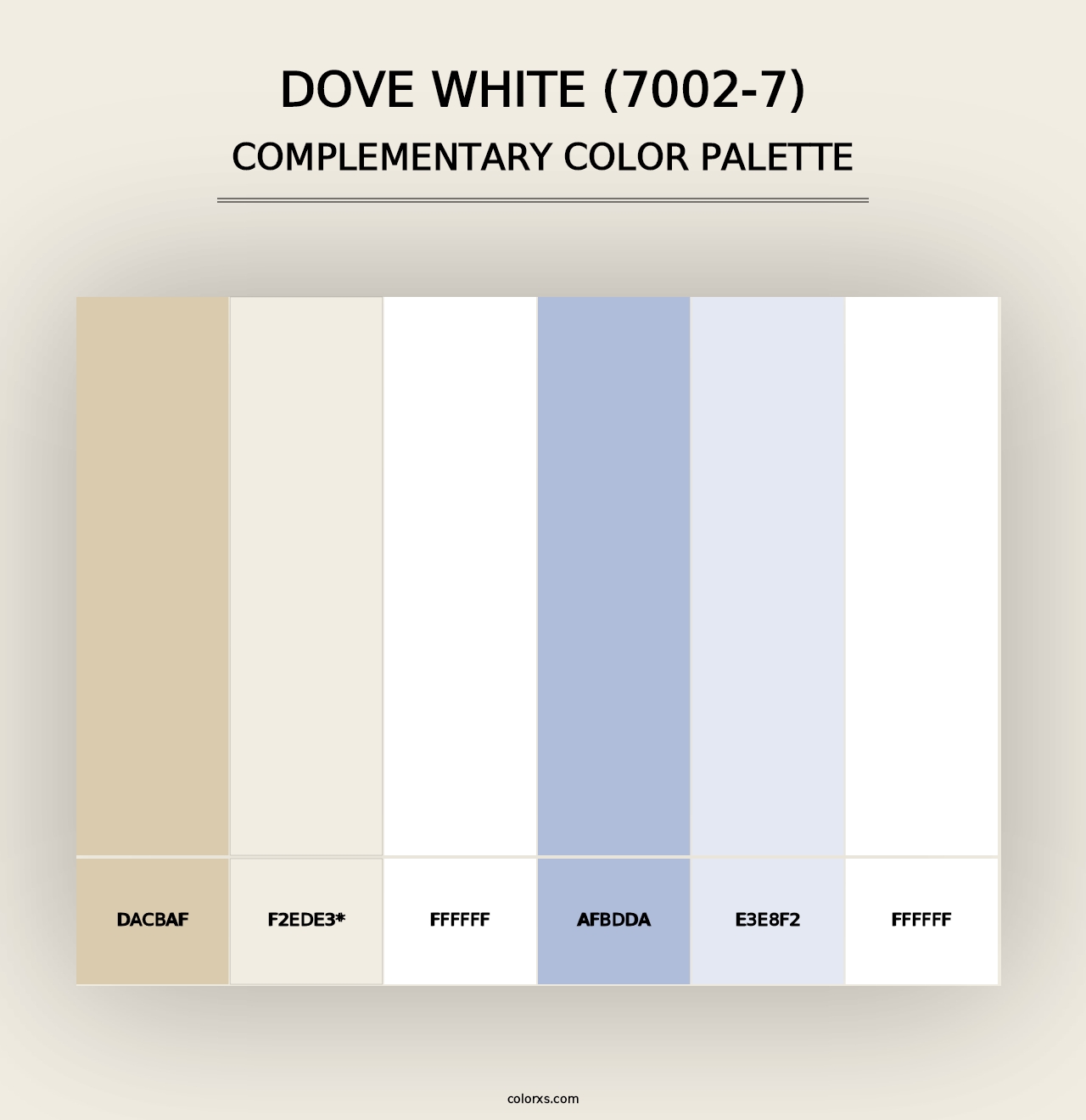 Dove White (7002-7) - Complementary Color Palette