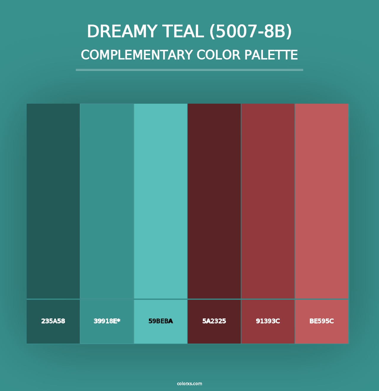 Dreamy Teal (5007-8B) - Complementary Color Palette