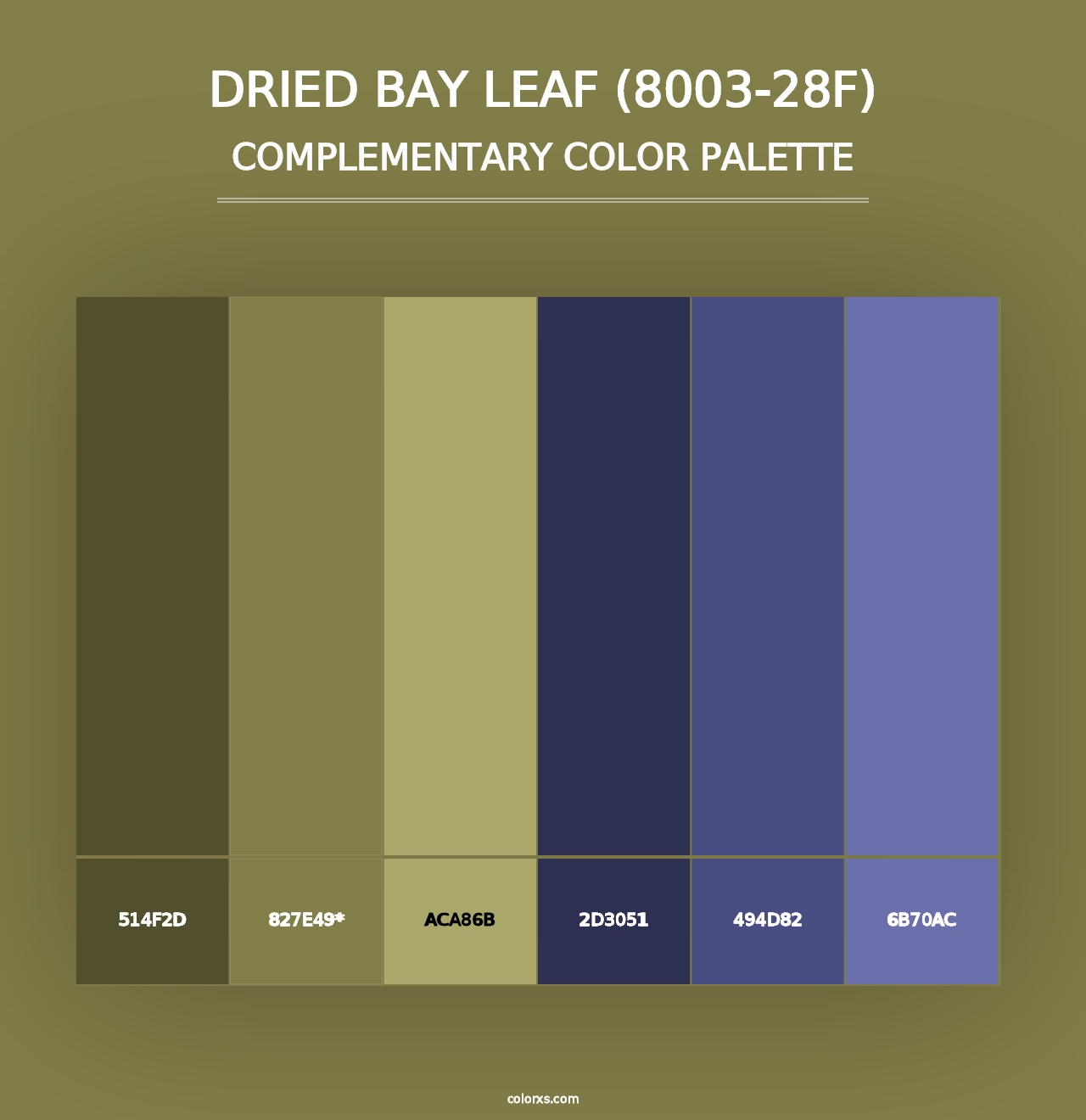 Dried Bay Leaf (8003-28F) - Complementary Color Palette