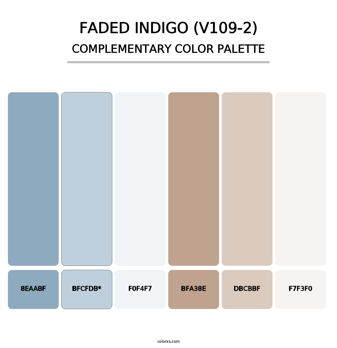 Faded Indigo (V109-2) - Complementary Color Palette