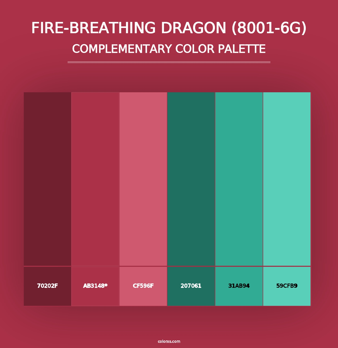 Fire-Breathing Dragon (8001-6G) - Complementary Color Palette