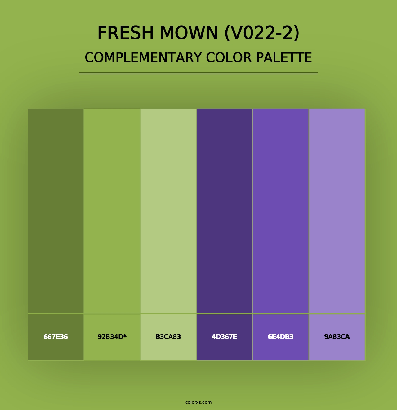 Fresh Mown (V022-2) - Complementary Color Palette