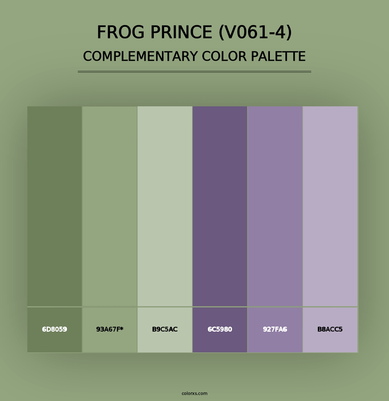 Frog Prince (V061-4) - Complementary Color Palette