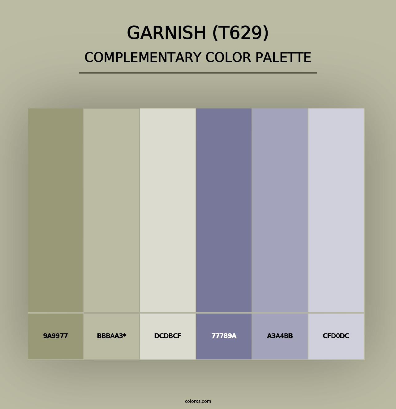 Garnish (T629) - Complementary Color Palette