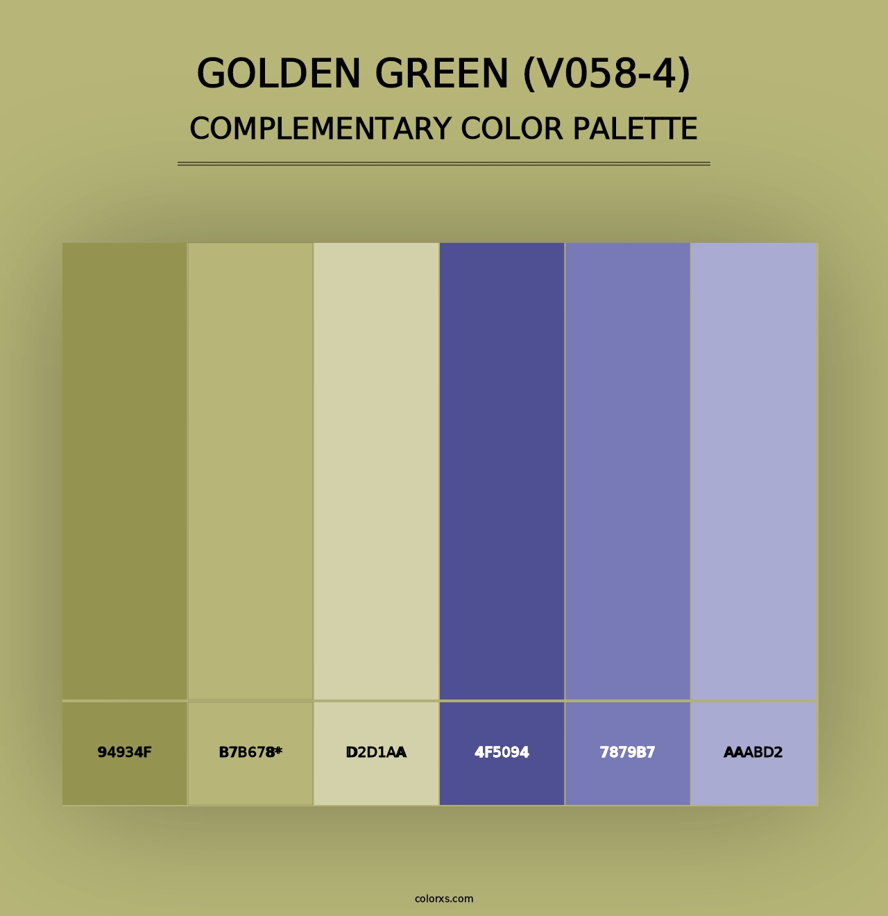 Golden Green (V058-4) - Complementary Color Palette