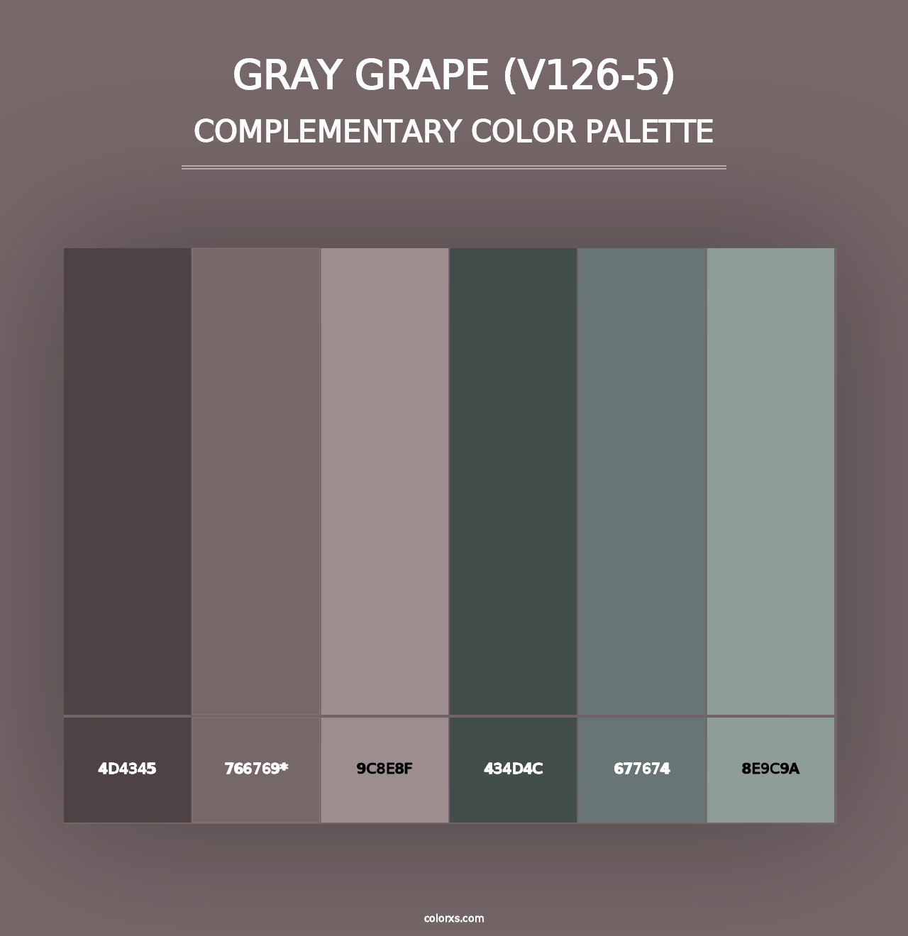 Gray Grape (V126-5) - Complementary Color Palette