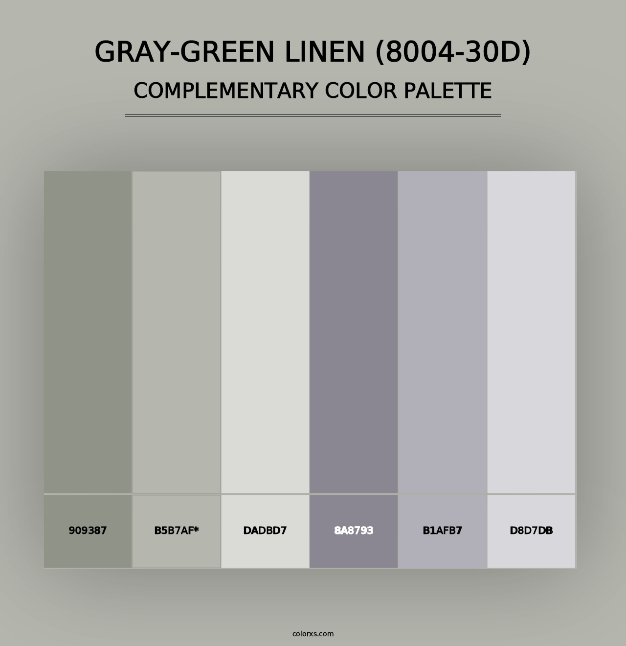 Gray-Green Linen (8004-30D) - Complementary Color Palette