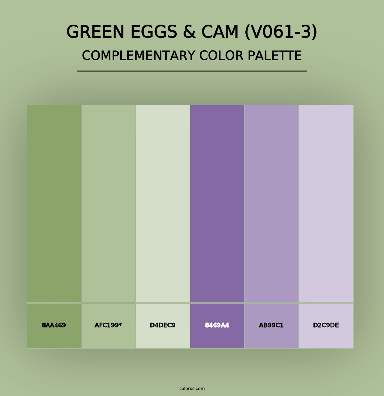 Green Eggs & Cam (V061-3) - Complementary Color Palette