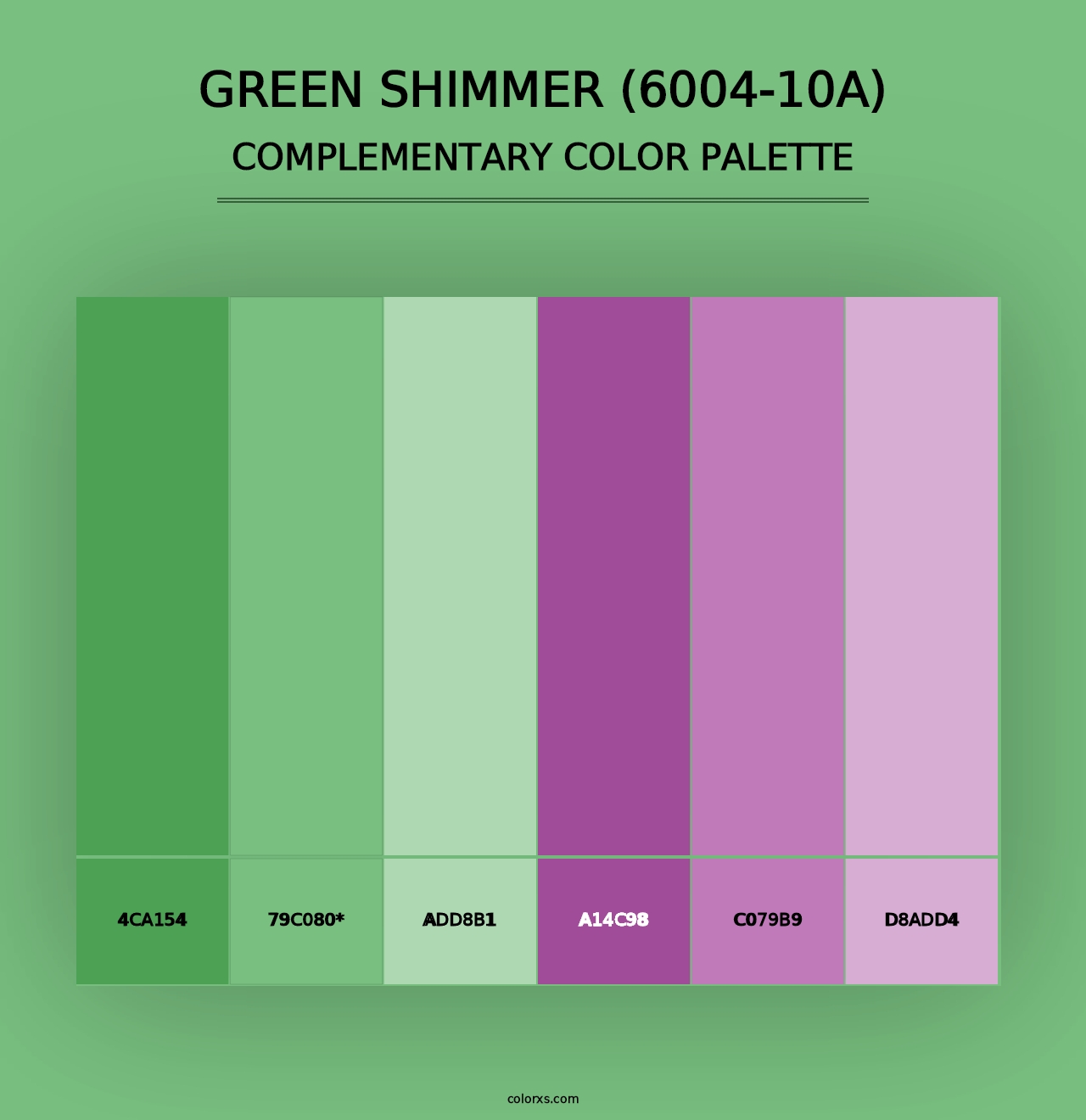 Green Shimmer (6004-10A) - Complementary Color Palette