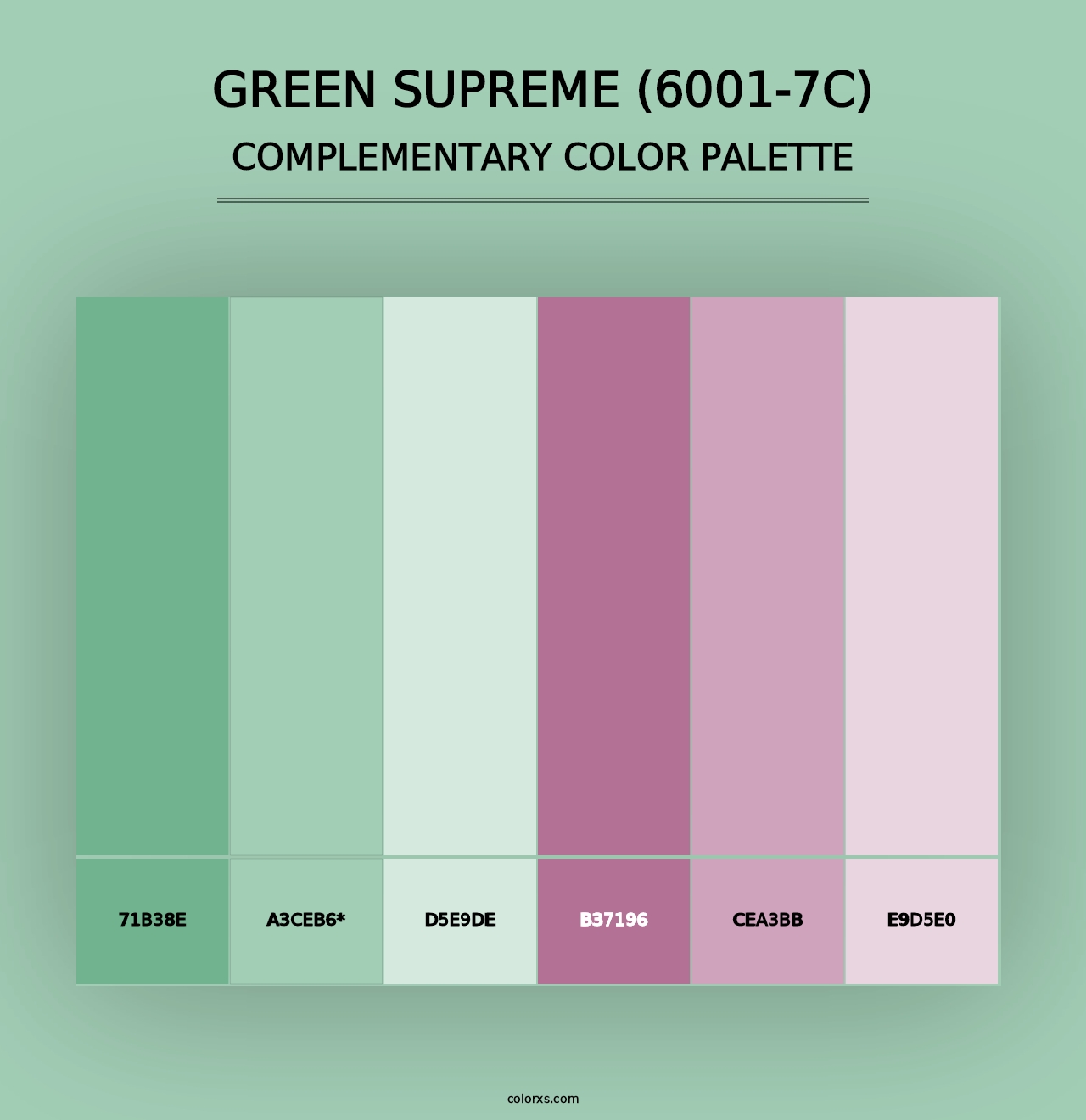 Green Supreme (6001-7C) - Complementary Color Palette