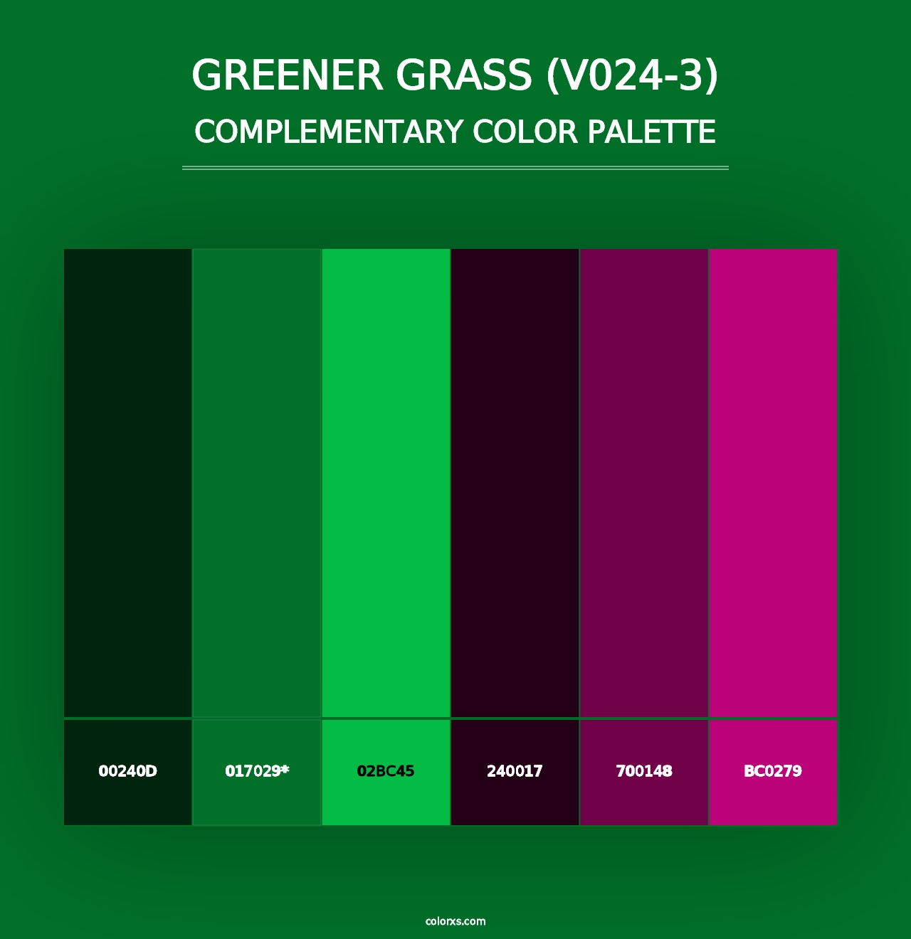 Greener Grass (V024-3) - Complementary Color Palette