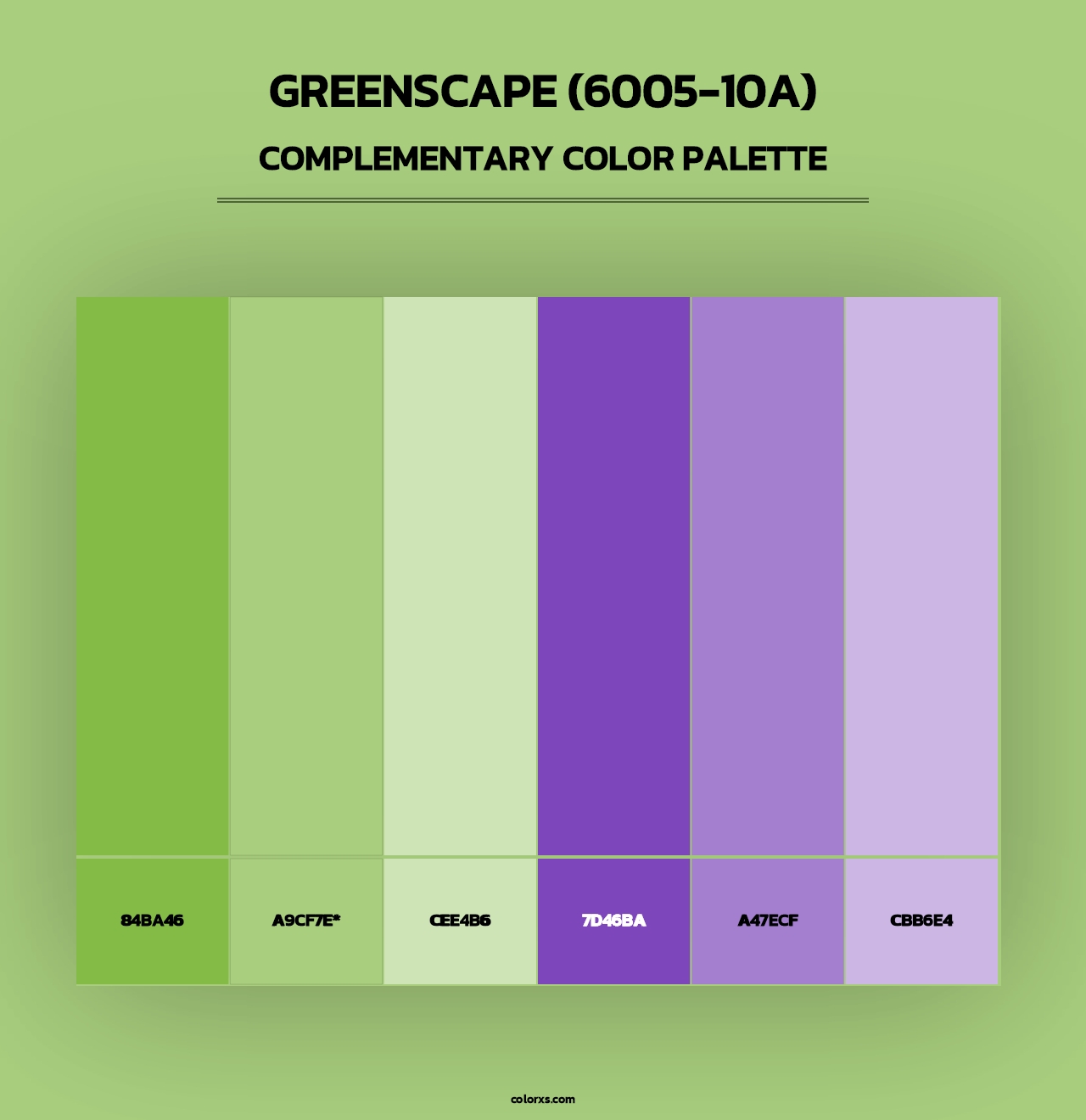 Greenscape (6005-10A) - Complementary Color Palette