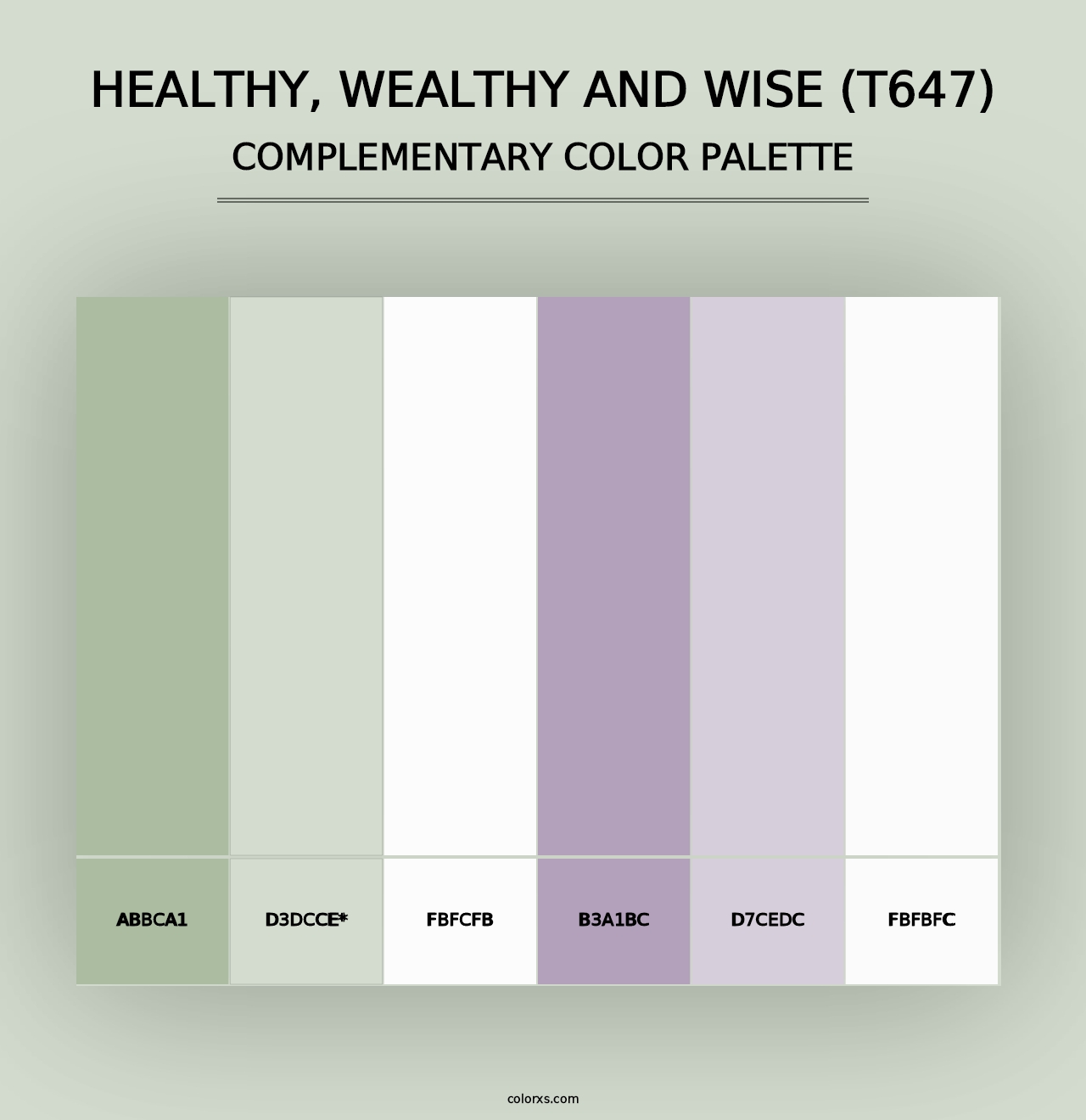 Healthy, Wealthy and Wise (T647) - Complementary Color Palette