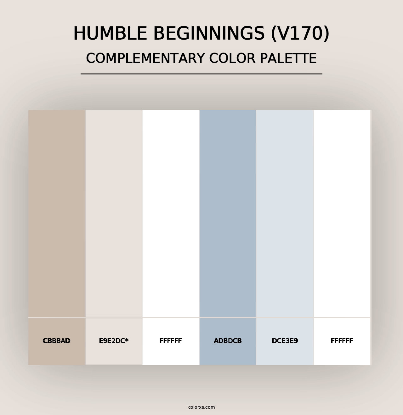 Humble Beginnings (V170) - Complementary Color Palette