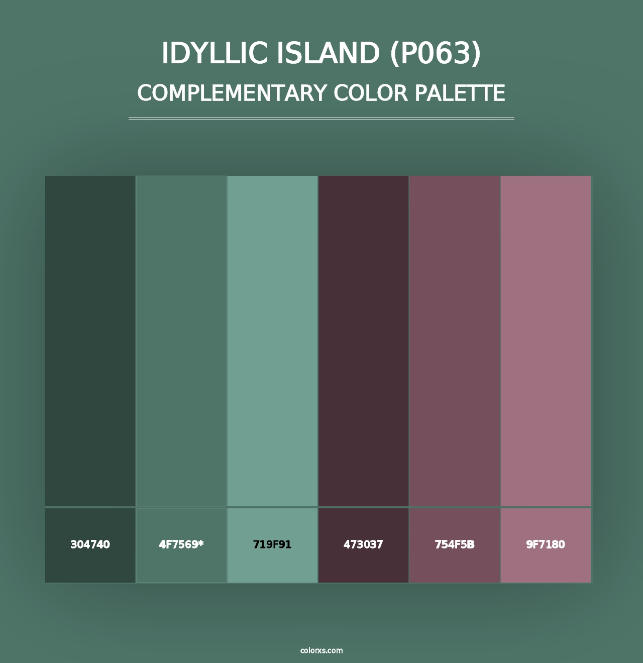 Idyllic Island (P063) - Complementary Color Palette