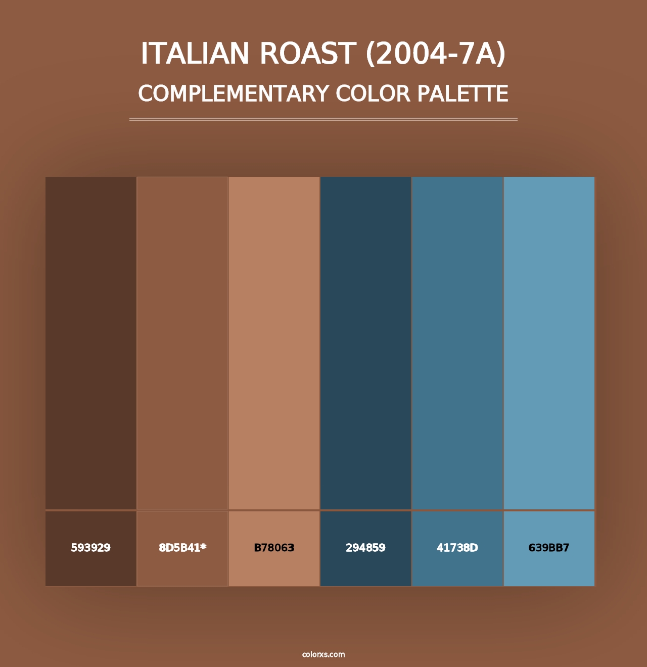 Italian Roast (2004-7A) - Complementary Color Palette