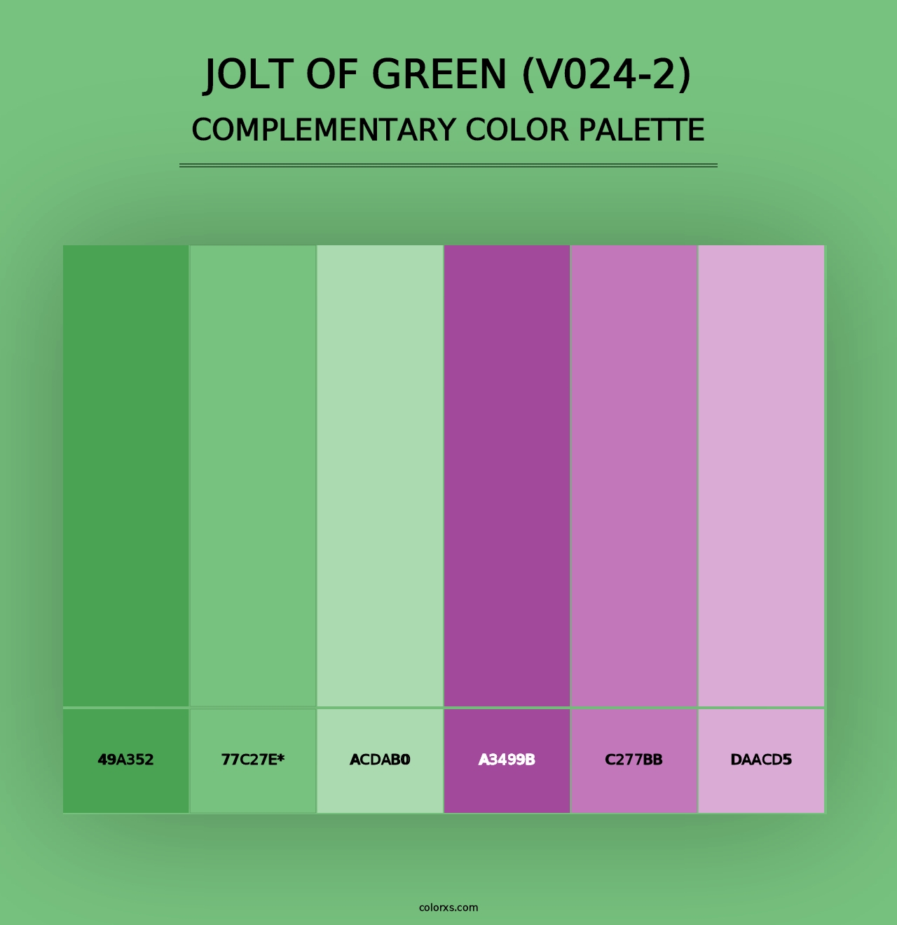 Jolt of Green (V024-2) - Complementary Color Palette